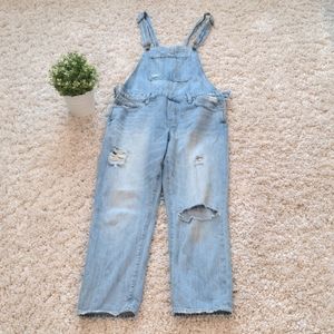 Lucky Brand Women's distressed overalls